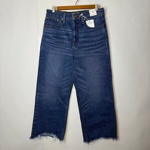 NWT J.Crew Point Sur Wide Leg Cropped‎ Jean with Chrewed Hems 29